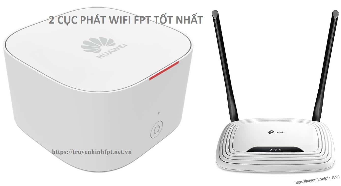 2 Cục phát wifi FPT tốt nhất hiện nay là AC1200H (bên trái) và TPLINK841 (bên phải)