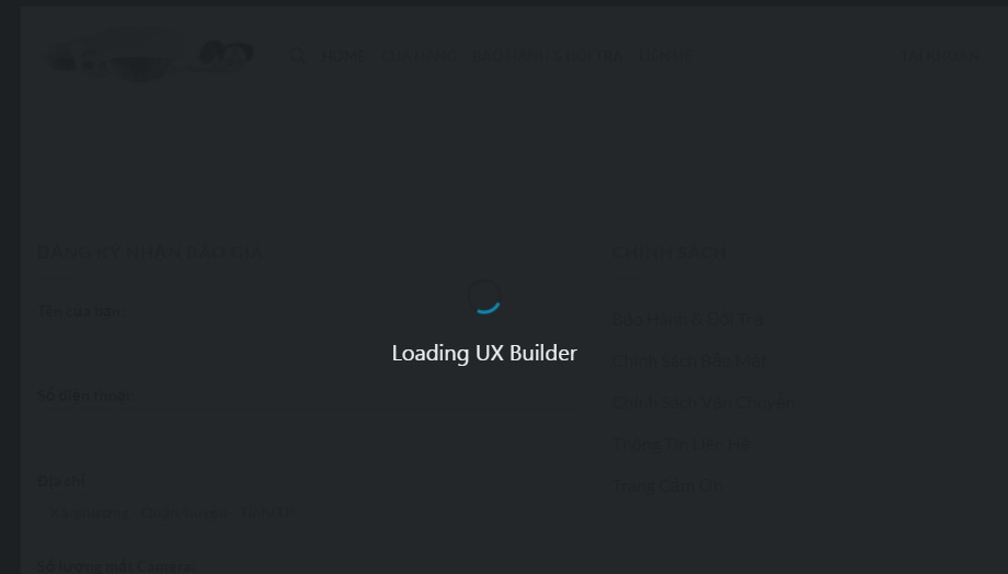 Sửa lỗi Loading UX Builder theme Flatsome